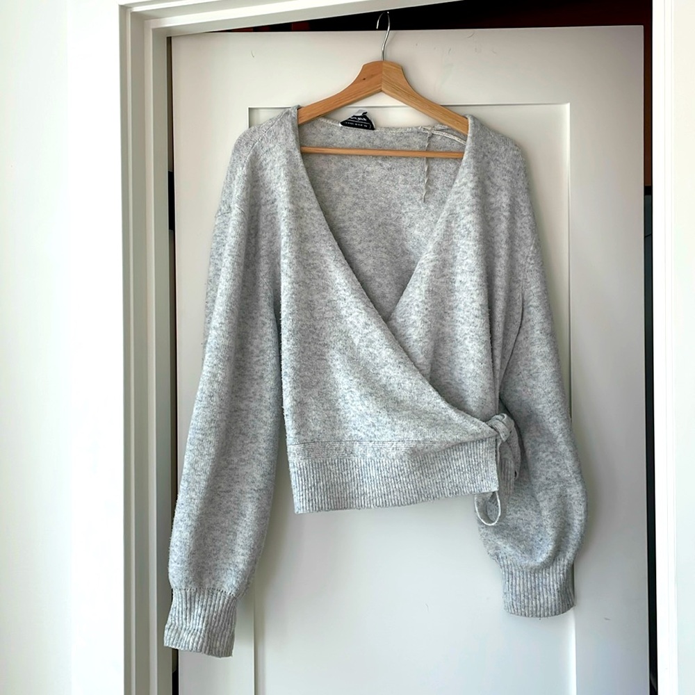& Other Stories Wrap Sweater Grey (M)